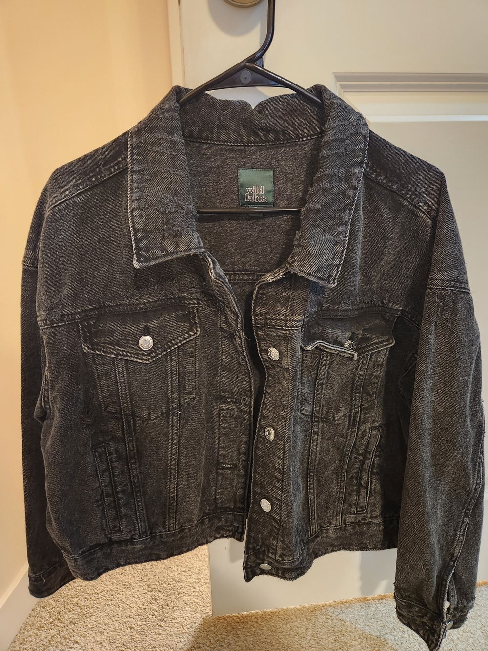 wild fable Faded Black Washed Denim Jacket